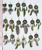 Feather coconut earrings