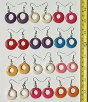 Tagua nut round earrings