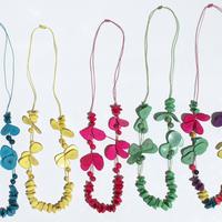 Colored tagua necklaces